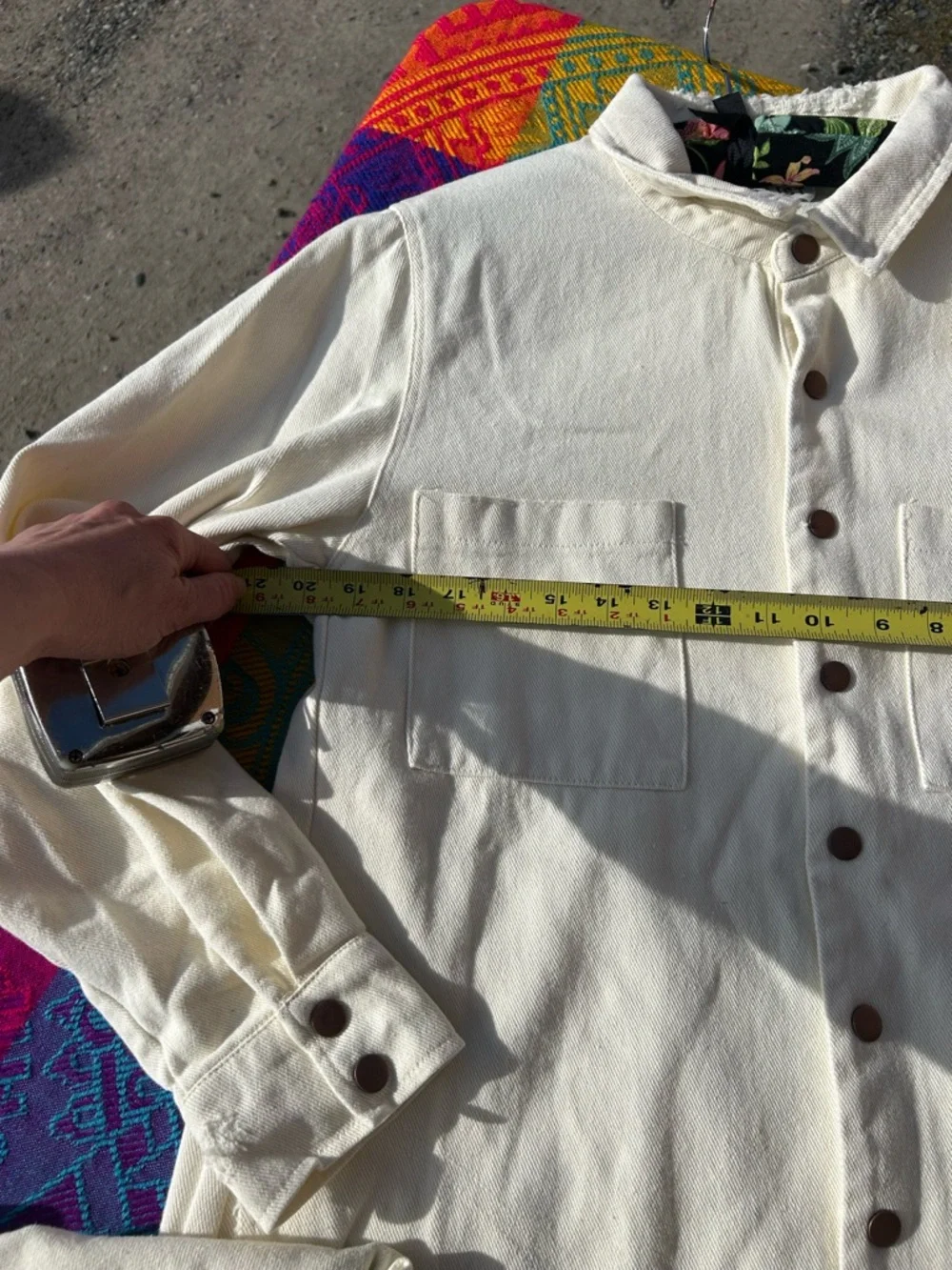 Bucket List Sarah Jumpsuit Tan Button-Up Denim Utility Jumpsuit size medium - Picture 15 of 16